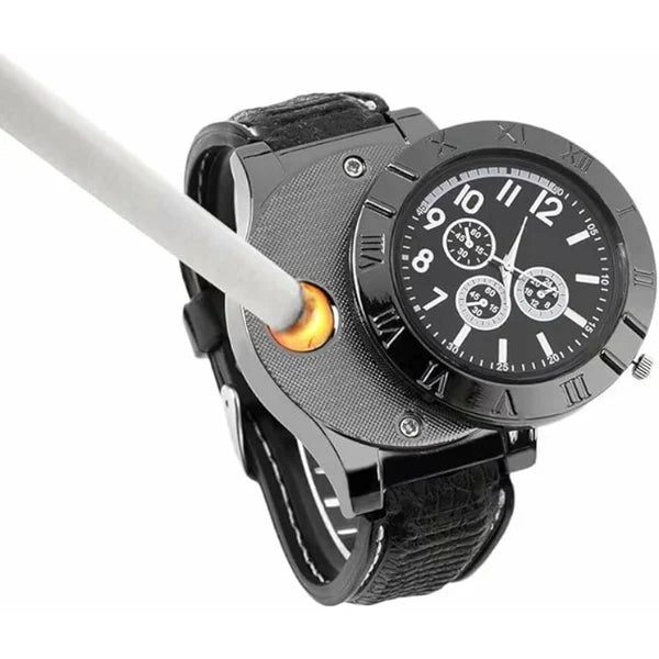 Zayna™Men's Military USB Lighter Watch