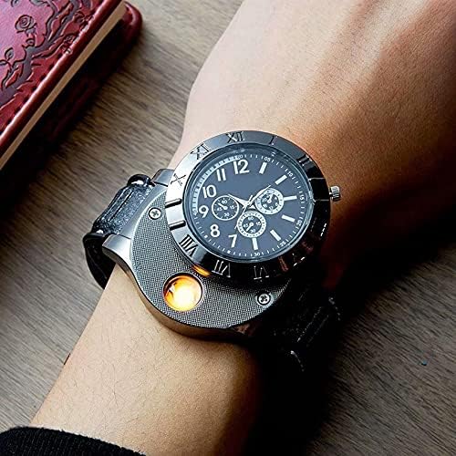Zayna™Men's Military USB Lighter Watch